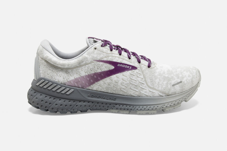 Brooks Adrenaline Gts 21 Road Löparskor Dam - Vita/Lila - 2915-YXOAQ